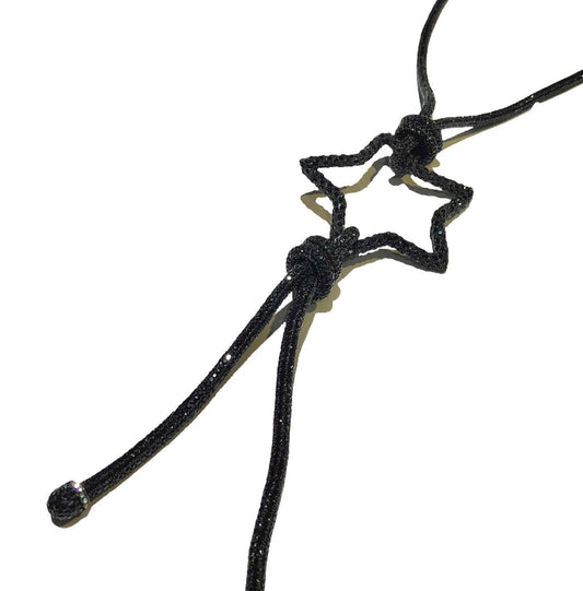 Sparkly Diamonte Star Shape Long Necklace With Tassle
