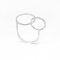 Geometric Entwined Circle Ring - Silver