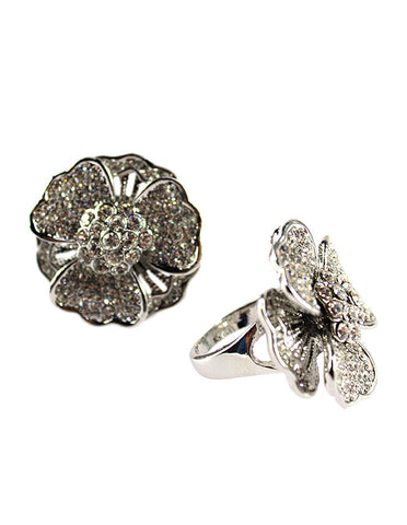 3D Flower Ring - Silver
