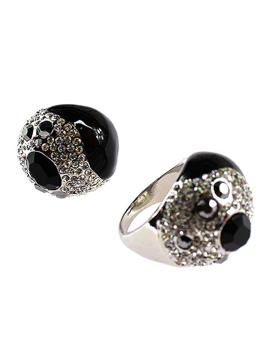 Silver Black Ring