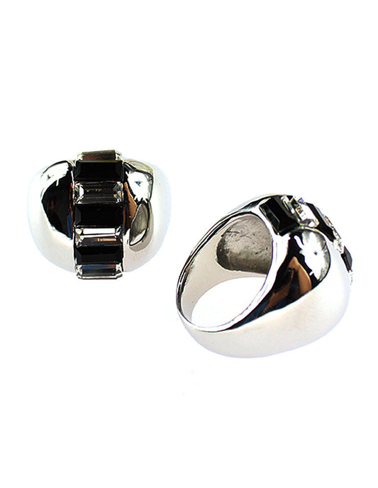 Mens Black Onyx Stone Silver Ring