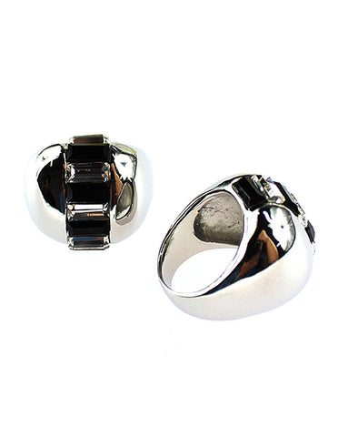 Mens Black Onyx Stone Silver Ring