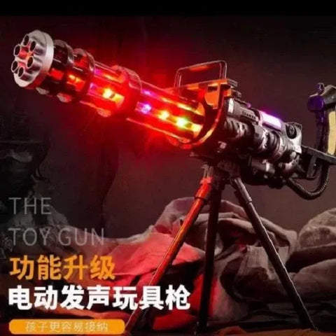 M134 Gatling-Style Toy Gun with Laser Light – Rotating Military Play Gun with Lights & Sound