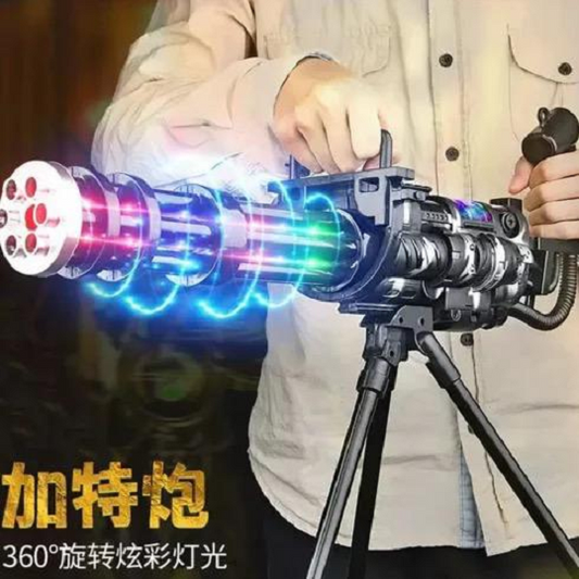 M134 Gatling-Style Toy Gun with Laser Light – Rotating Military Play Gun with Lights & Sound