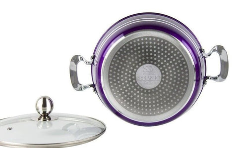 SQ Professional Metallic Die-Cast Stockpot Set – Amethyst Collection (5-Piece)