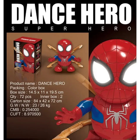 Spiderman Action Figure Dancing Hero – Superhero Robot Toy with Music and Movement