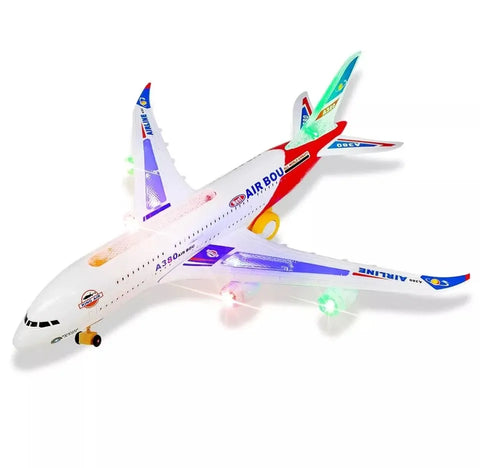 Electric Airbus A380 Toy Plane – B&G Airlines Model with Lights and Sound for Kids