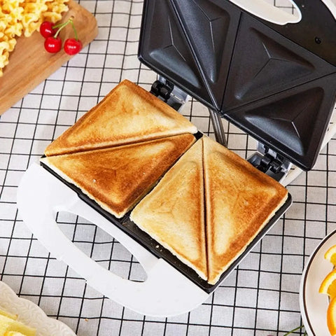 3-in-1 Breakfast Sandwich Maker – Nonstick Toaster & Egg Muffin Maker with Auto Timer