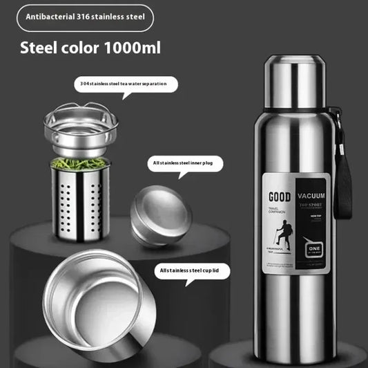 Stainless Steel Insulated Thermos Flask – Vacuum Bottle for Hot & Cold Tea or Coffee | Travel-Friendly