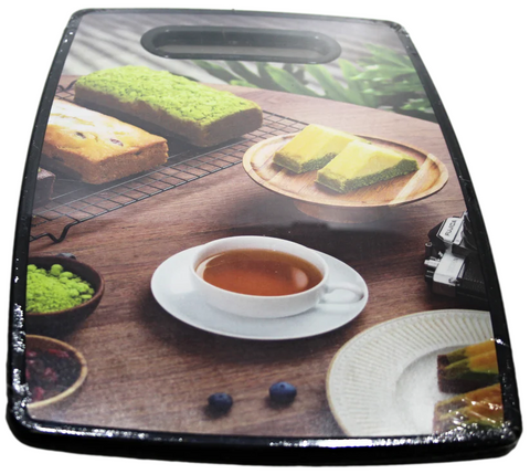 Plastic Kitchen Chopping Board with Printed Design – 22.5 x 35.5 x 1.1 cm