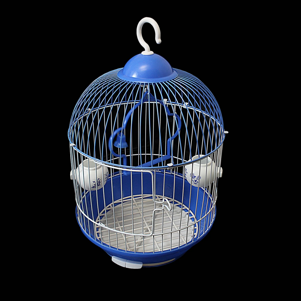 Small Round Metal Bird Cage – 35 x 22cm Indoor Cage for Canaries and Parakeets