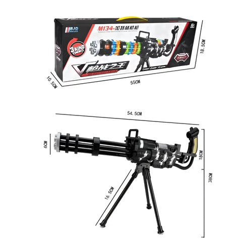M134 Gatling-Style Toy Gun with Laser Light – Rotating Military Play Gun with Lights & Sound