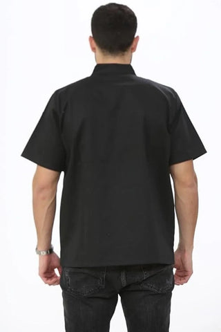 Men’s & Women’s Chef Apron Jacket – Short Sleeve, Pin-Pocketed, Buttoned Top for Kitchen Use