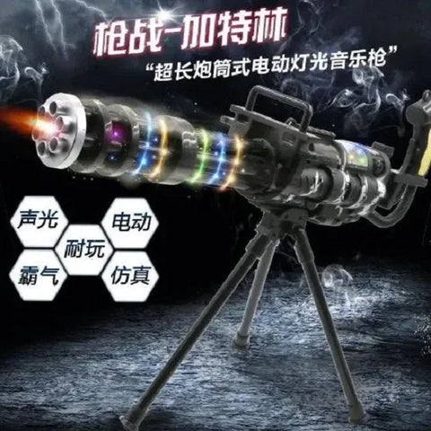 M134 Gatling-Style Toy Gun with Laser Light – Rotating Military Play Gun with Lights & Sound