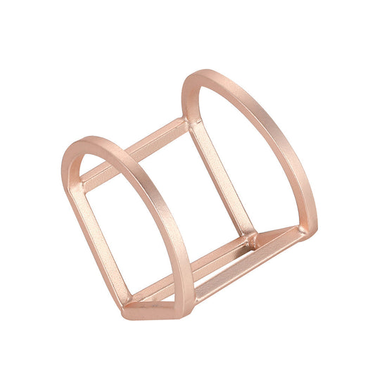 Geometric 3D U Hoop Shape Ring Gold
