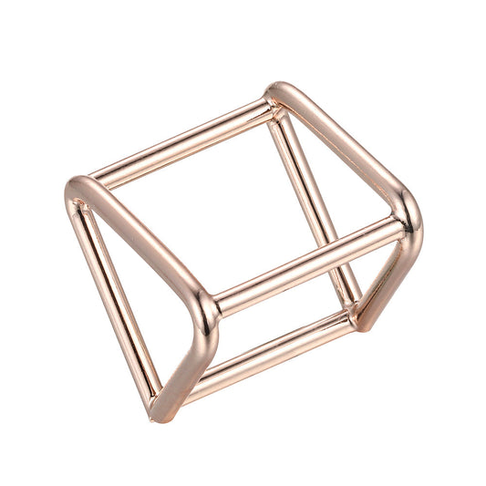 Geometric 3D Triangle Rose Gold Ring
