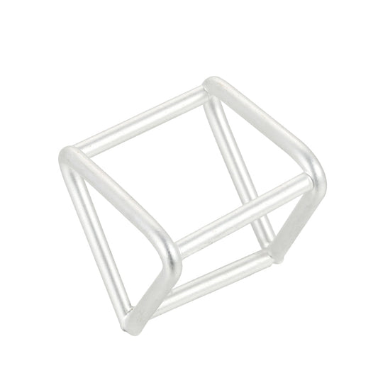 Geometric 3D Triangle Ring - Silver
