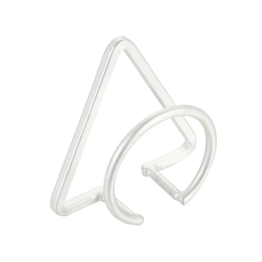 Geometric Triangle  Silver Ring