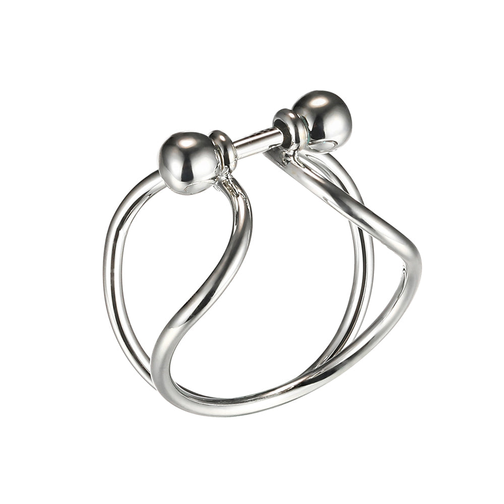 Looped Bar Ring - Silver (Gloss Finish)