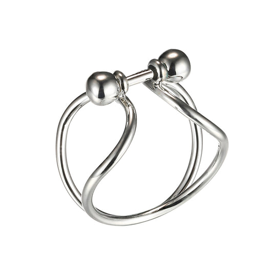 Looped Bar Ring - Silver (Gloss Finish)