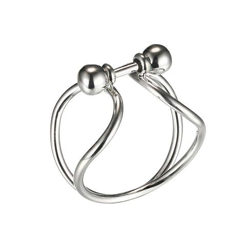 Looped Bar Ring - Silver (Gloss Finish)