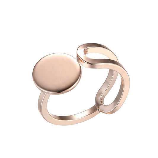 Pressed Circle Oblong Rose Gold  Ring