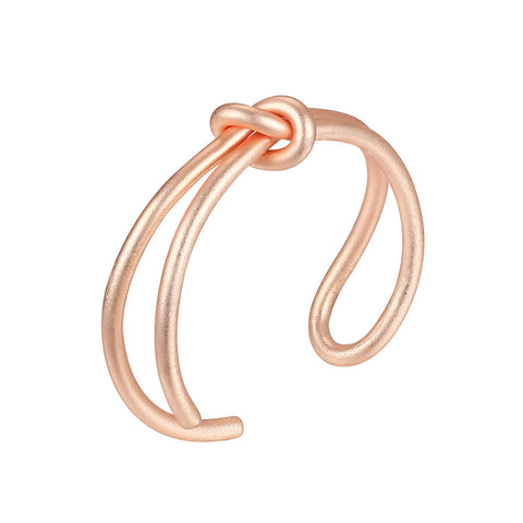 Tie Knot Open Cuff Rose Gold Ring