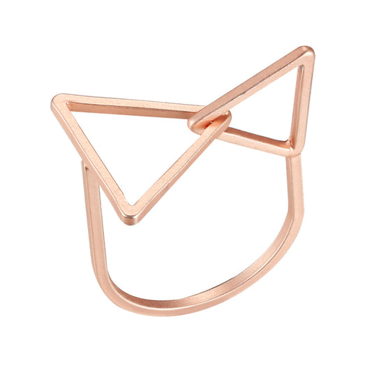 Geometric Triangle Rose Gold Ring