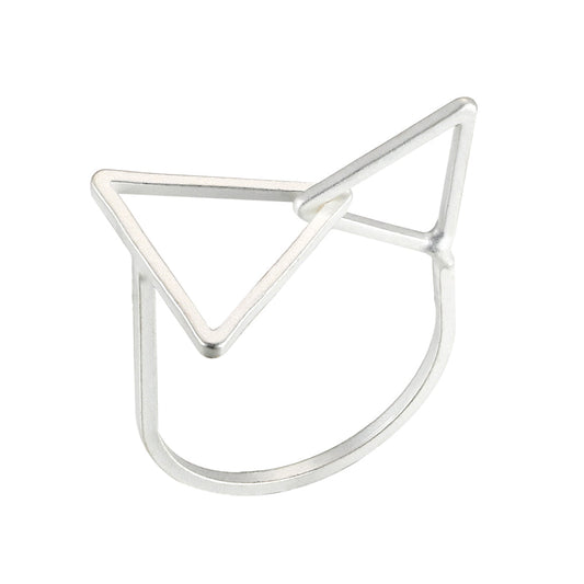 Geometric Entwined Triangle  Silver Ring