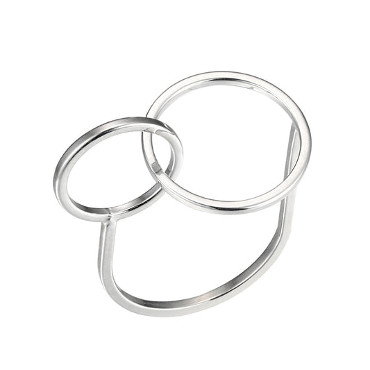 Geometric Entwined Circle  Silver Ring