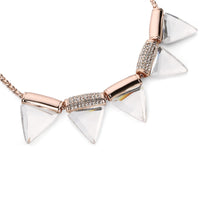 Bold Gem Triangles Necklace Set - Rose Gold