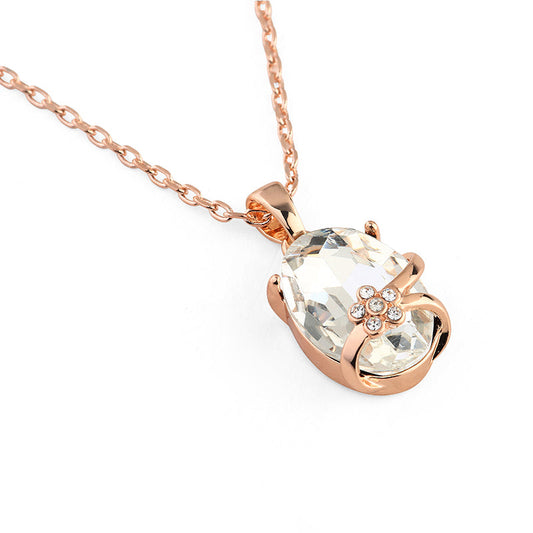 Oval Cut Pendant - Rose Gold
