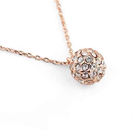Large Stone Ball Pendant - Rose Gold