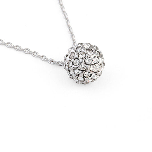 Large Stone Ball Pendant - Silver