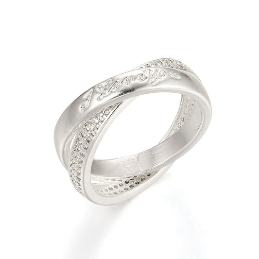 Round Moissanite Crossover Eternity Ring