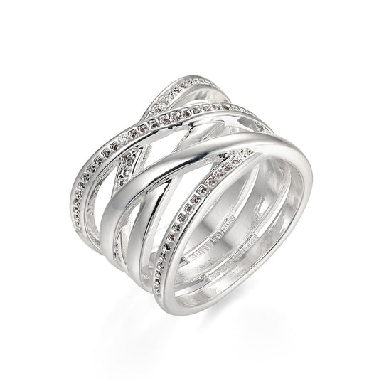 Criss-Cross Wrap Ring Silver