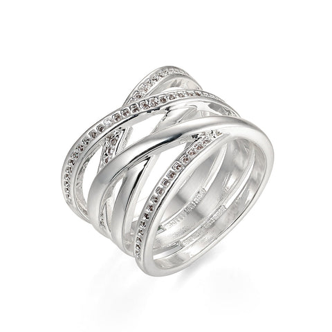 Criss-Cross Wrap Ring Silver