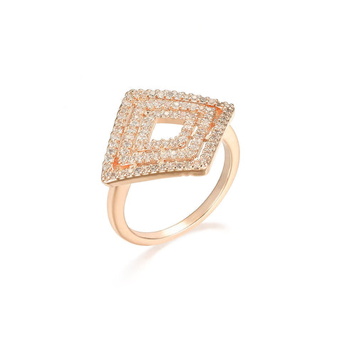 Diamond Shape Gold  Rose Ring