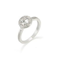 Round Stone Ring - Silver
