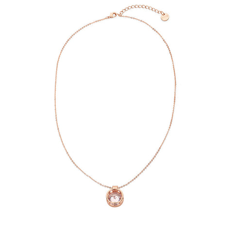 Round Hollow Gemstone Pendant - Rose Gold