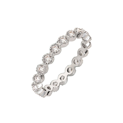 Silver Diamante Band Ring