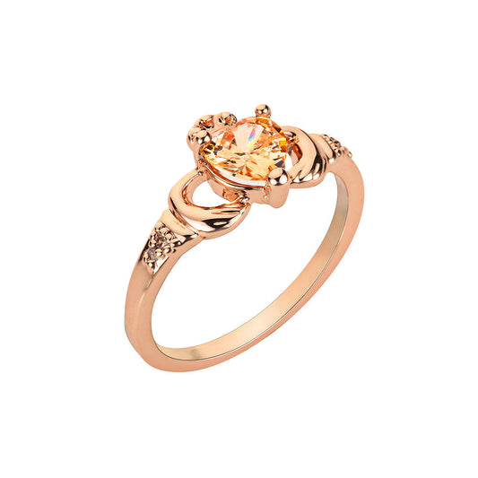 Pavé Heart Rose Gold Ring