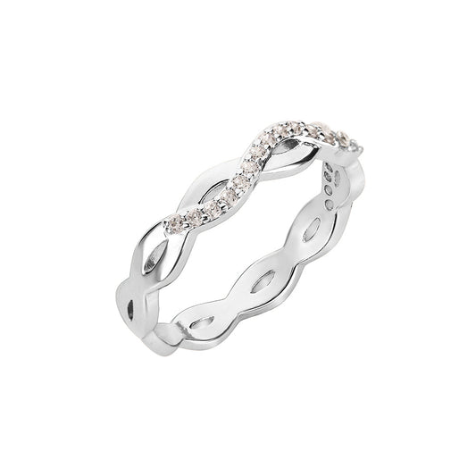 Sparkle Love Twist Silver Ring