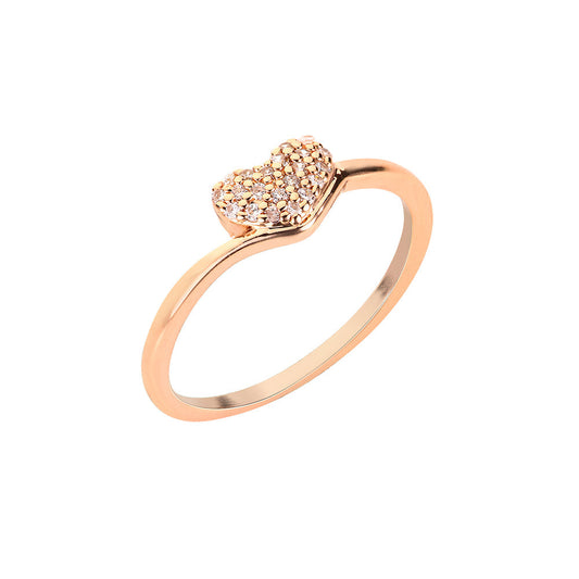 Heart Pave Diamante Ring