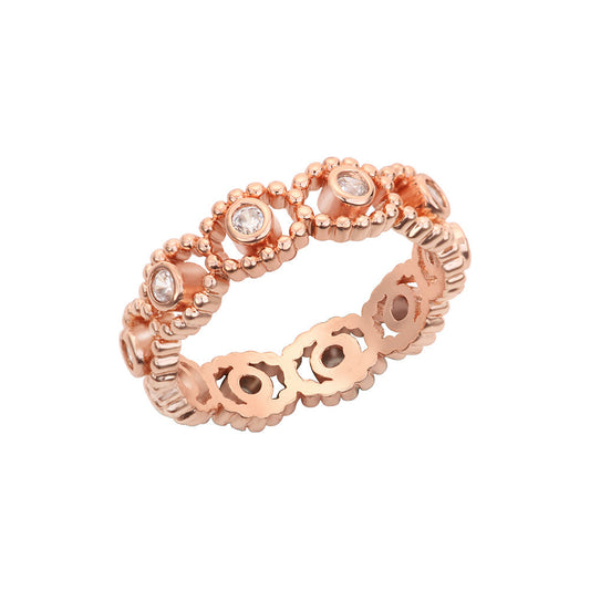 Beaded Circle Rose Gold Ring