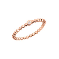 Beaded Gold Ring - Rose