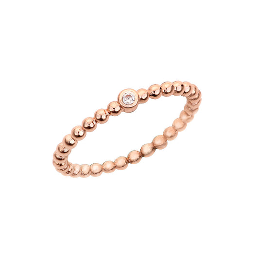 Beaded Gold Ring - Rose