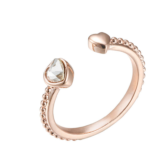 Women Rose Gold Plated Stone Studded Ring