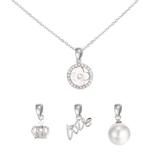 Clover Interchangeable Charm Pendant - Silver