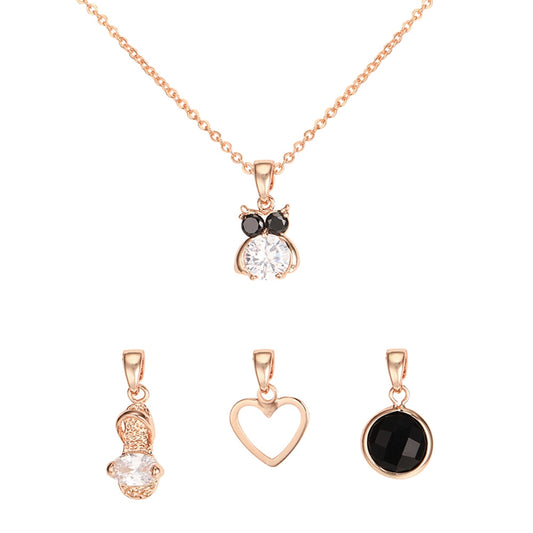 Owl Interchangeable Charm Pendant - Rose Gold